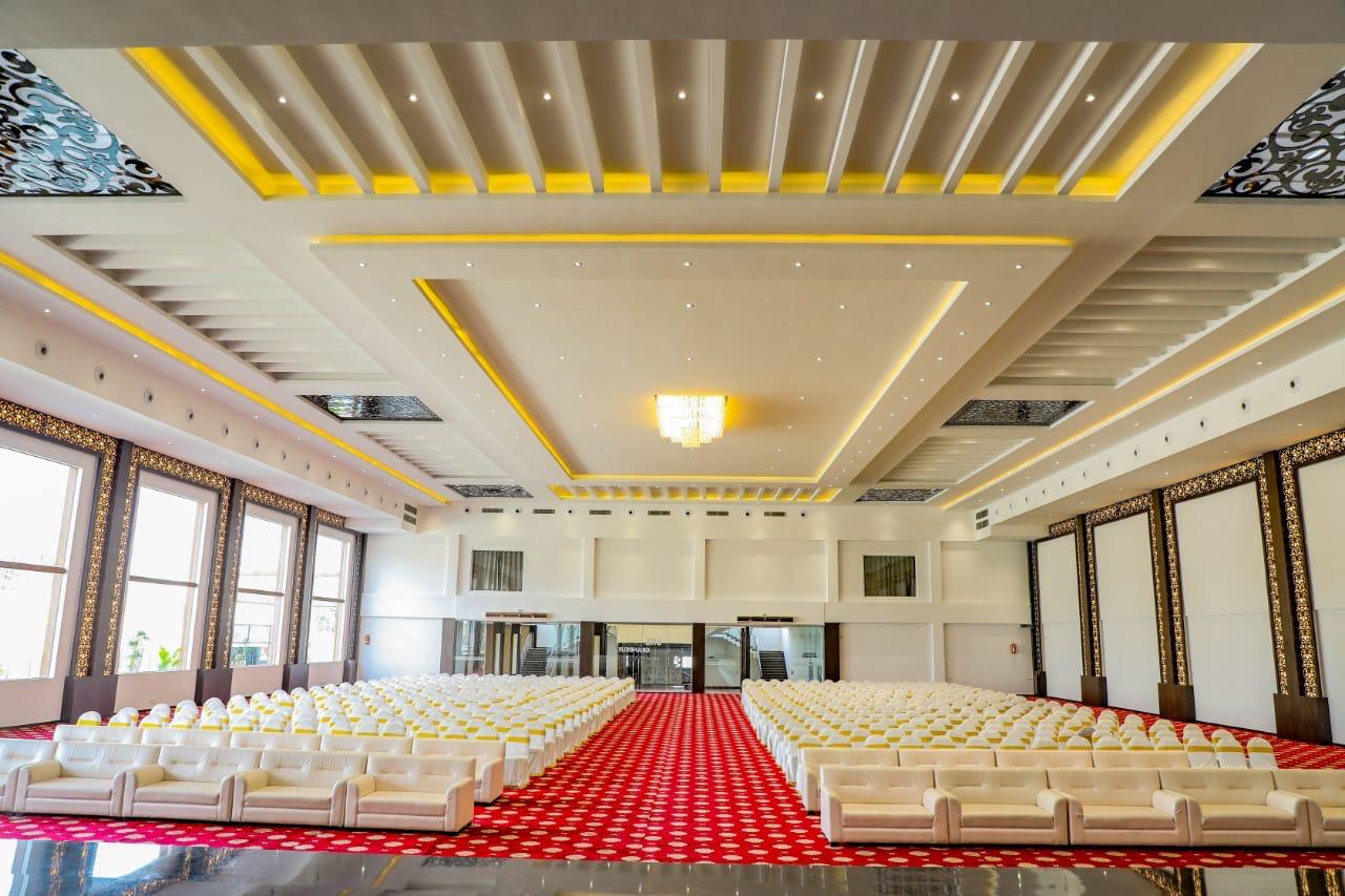 Mandap dressed with programmable lighting